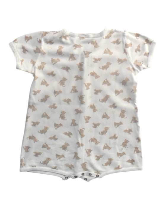 A White Short Sleeve Rompers from Petit Bateau in size 12-18M for girl. (Back View)