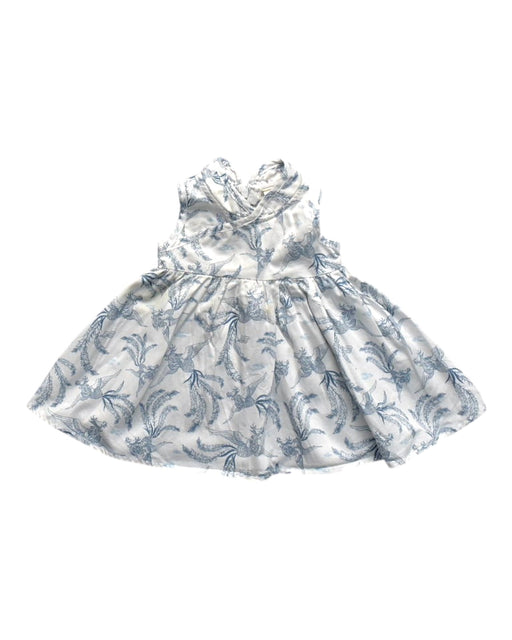 A Blue Sleeveless Dresses from Elly in size 0-3M for girl. (Front View)