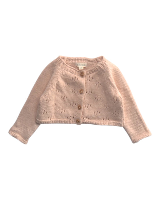 A Pink Cardigans from Gocco in size 0-3M for girl. (Front View)