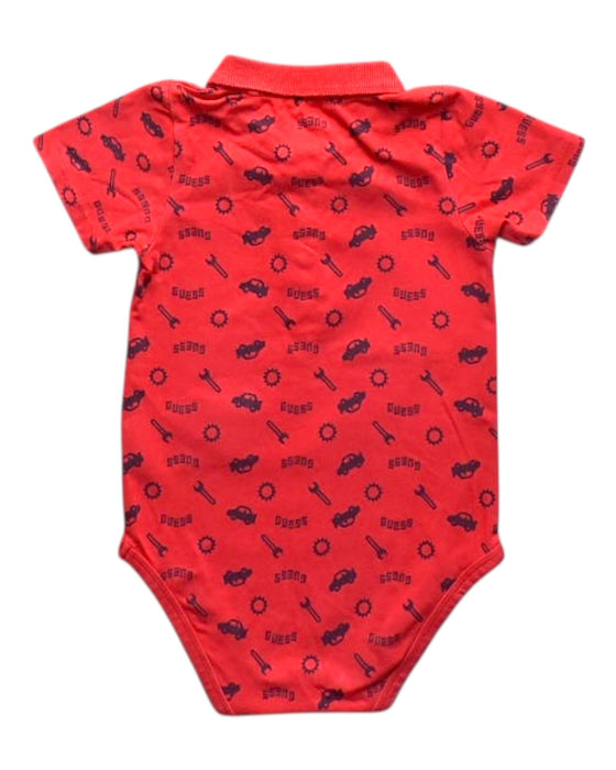 A Red Short Sleeve Bodysuits from Guess in size 6-12M for boy. (Back View)