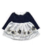 A Navy Long Sleeve Dresses from Mayoral in size 6-12M for girl. (Back View)