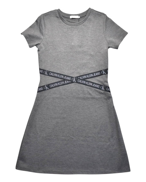 A Grey Short Sleeve Dresses from Calvin Klein in size 14Y for girl. (Front View)