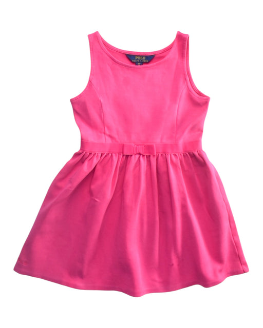 A Pink Sleeveless Dresses from Polo Ralph Lauren in size 7Y for girl. (Front View)