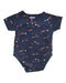 A Navy Short Sleeve Bodysuits from Vertbaudet in size 6-12M for girl. (Front View)