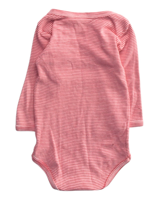 A Pink Long Sleeve Bodysuits from Petit Bateau in size 3-6M for girl. (Back View)