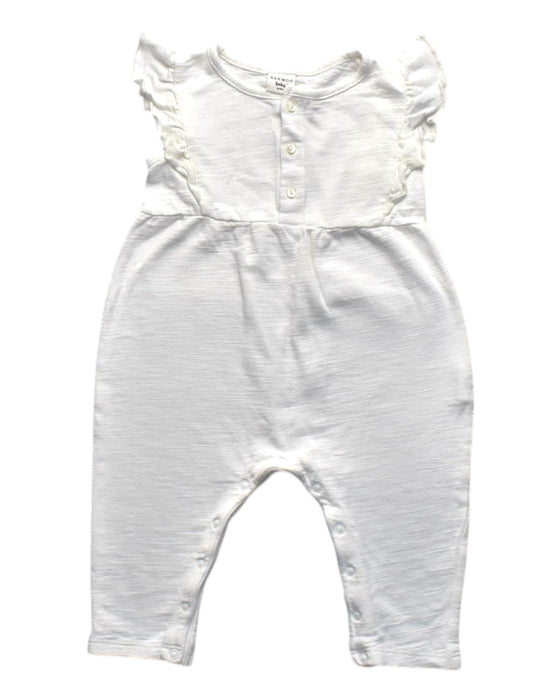 A White Sleeveless Rompers from Genwoo Kids in size 6-12M for girl. (Front View)