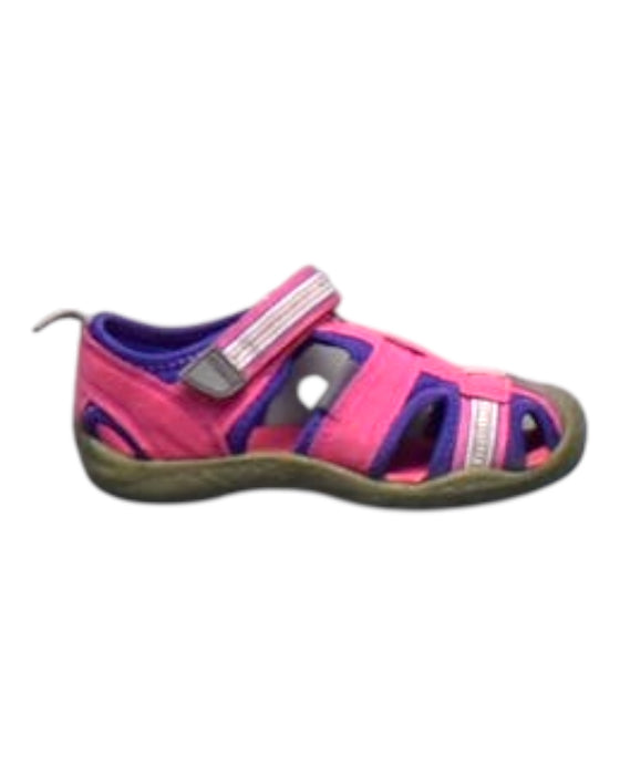 A Pink Sandals from pediped in size 18-24M for girl. (Front View)