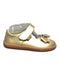 A Gold Flats from pediped in size 12-18M for girl. (Front View)
