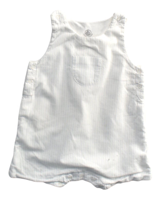 A White Sleeveless Rompers from Petit Bateau in size 3-6M for girl. (Front View)