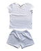 A Blue Shorts Sets from The Little White Company in size 2T for girl. (Front View)