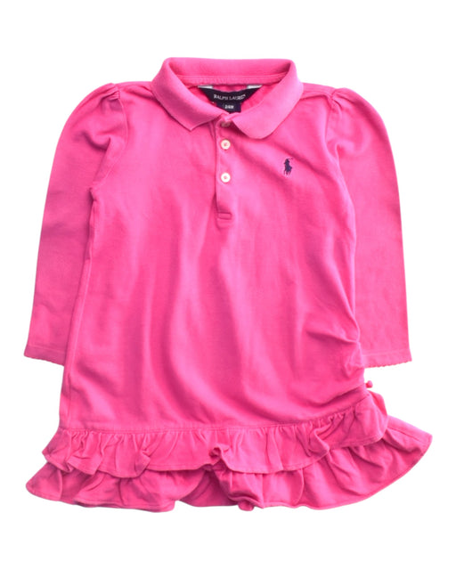 A Pink Long Sleeve Dresses from Ralph Lauren in size 2T for girl. (Front View)