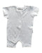 A Grey Short Sleeve Rompers from Purebaby in size Newborn for girl. (Front View)