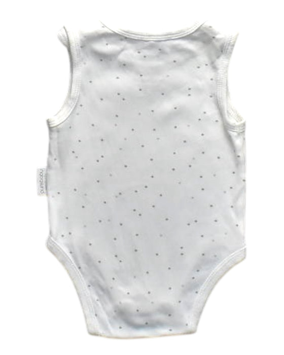 A White Sleeveless Bodysuits from Purebaby in size Newborn for girl. (Back View)