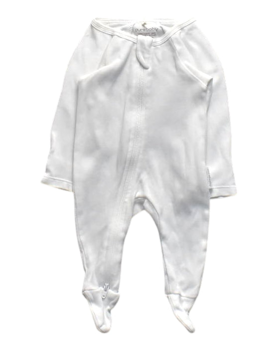 A White Onesies from Purebaby in size Newborn for girl. (Front View)