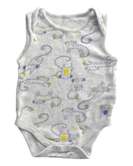 A Grey Sleeveless Bodysuits from Mothercare in size 0-3M for boy. (Front View)