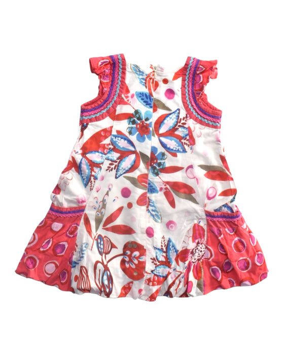 A Multicolour Sleeveless Dresses from Catimini in size 3T for girl. (Back View)