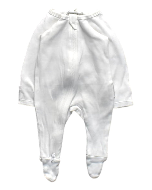 A White Onesies from Purebaby in size Newborn for girl. (Front View)
