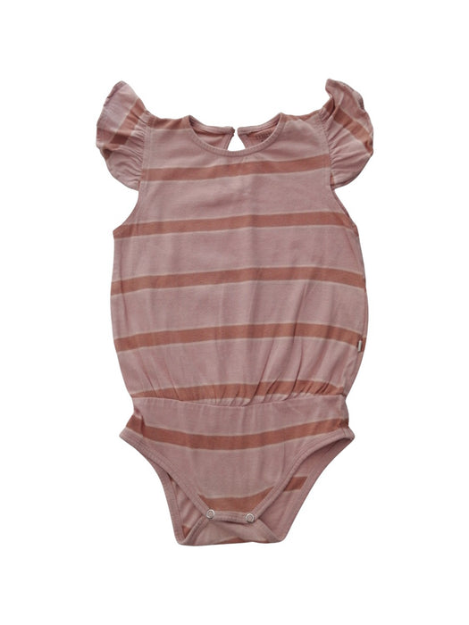 A Pink Sleeveless Bodysuits from Minimalisma in size 6-12M for girl. (Front View)