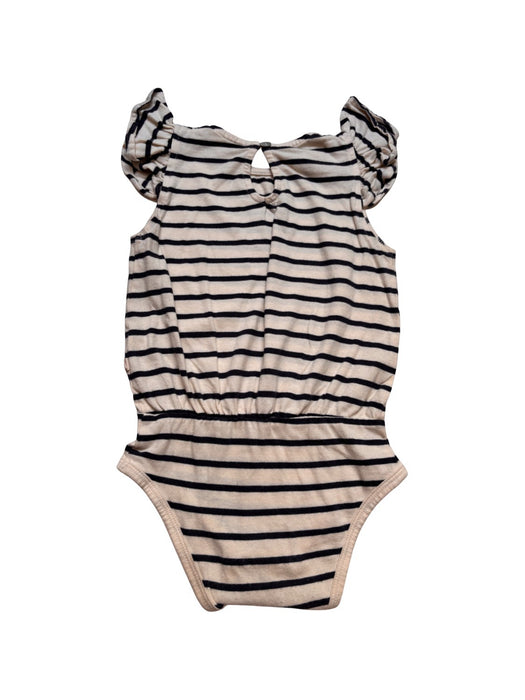 A Beige Short Sleeve Bodysuits from Minimalisma in size 6-12M for girl. (Front View)