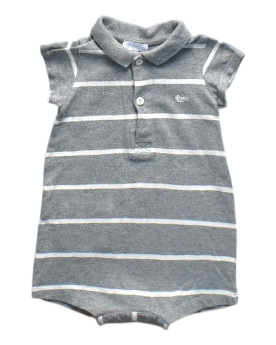 A Grey Short Sleeve Rompers from Laranjinha in size 6-12M for boy. (Back View)