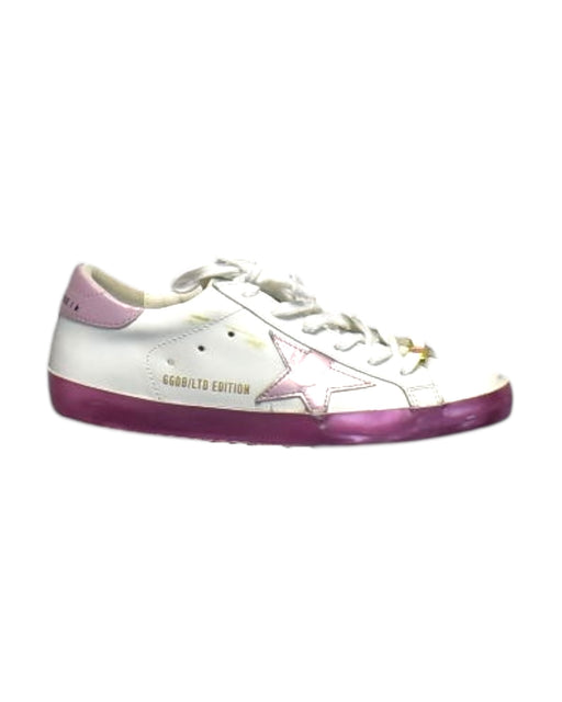 A White Sneakers from Golden Goose in size 11Y for girl. (Front View)
