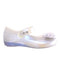 A White Flats from Mini Melissa in size 5T for girl. (Front View)