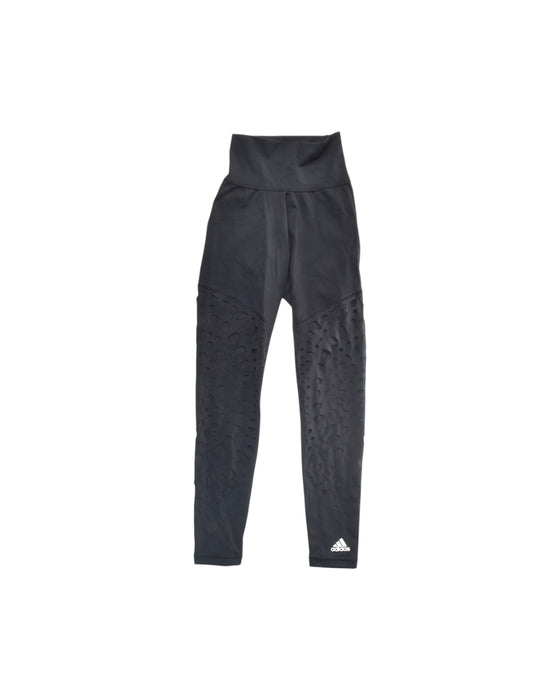A Black Active Pants from Adidas in size 7Y for girl. (Front View)