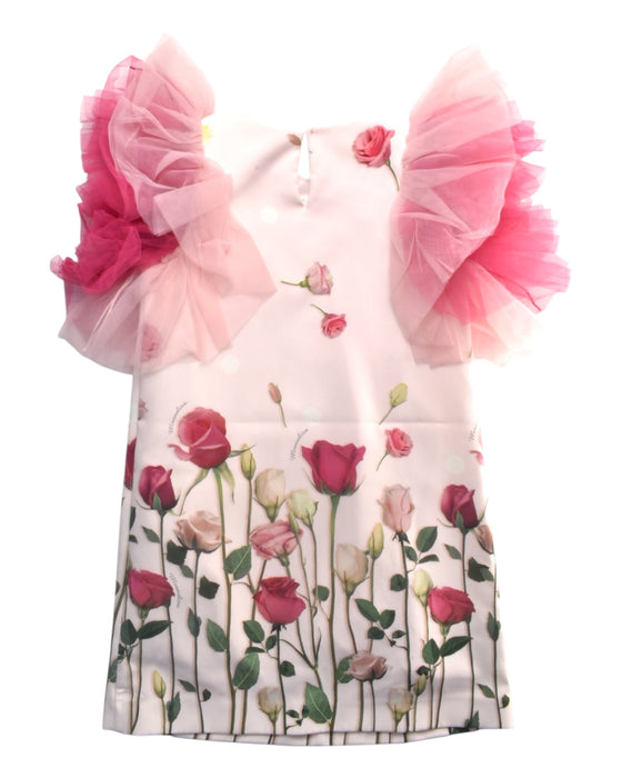 A Multicolour Sleeveless Dresses from Monnalisa in size 8Y for girl. (Back View)