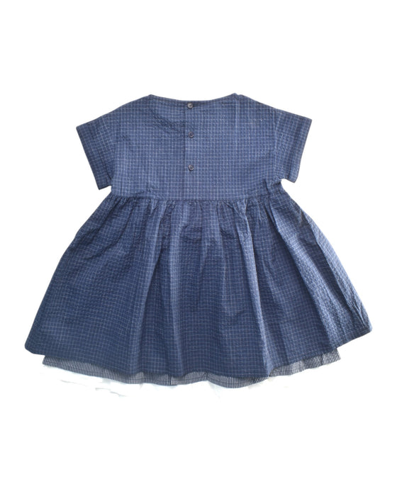 A Blue Short Sleeve Dresses from Il Gufo in size 4T for girl. (Back View)