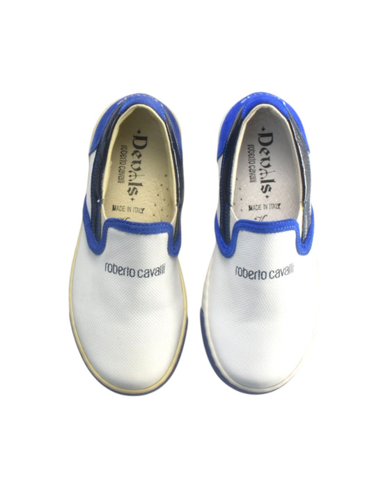 A White Slip Ons from Roberto Cavalli in size 6T for boy. (Back View)
