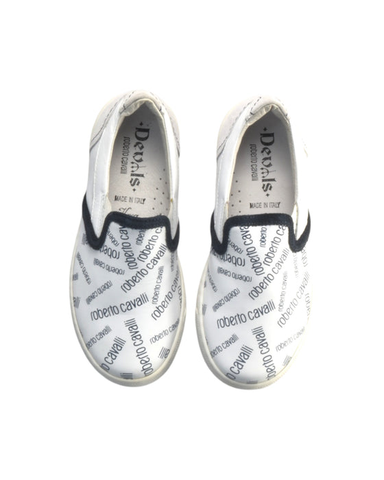A White Slip Ons from Roberto Cavalli in size 6T for boy. (Back View)