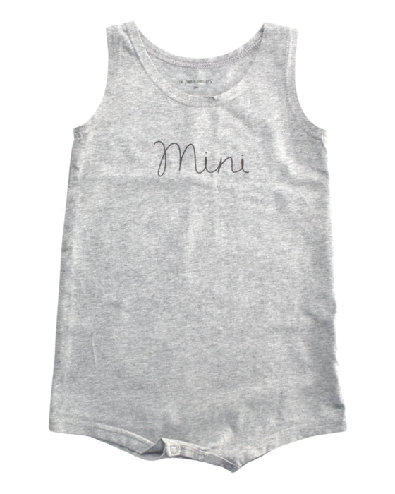 A Grey Sleeveless Rompers from Le Petit Society in size 12-18M for boy. (Front View)