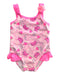 A Pink Swimsuits from Mothercare in size 3-6M for girl. (Front View)
