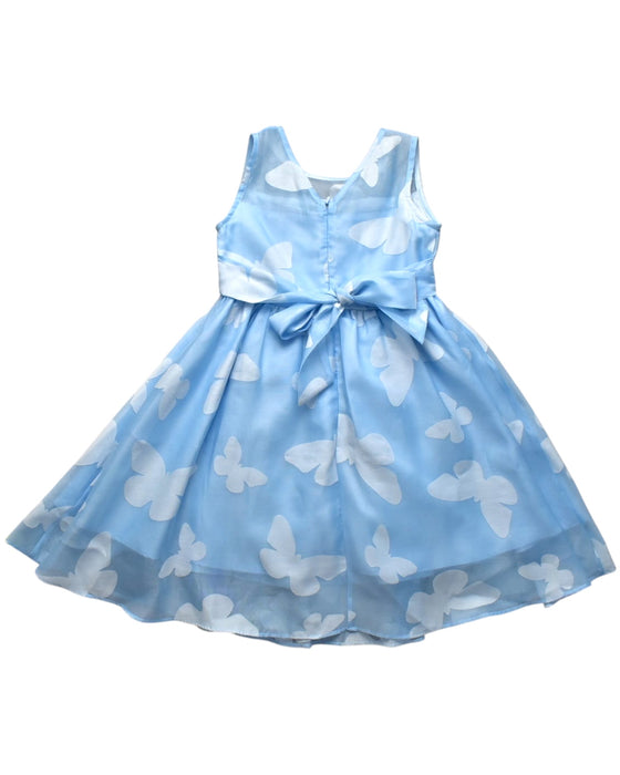 A Blue Sleeveless Dresses from bloomB in size 7Y for girl. (Back View)