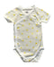 A White Short Sleeve Bodysuits from Petit Bateau in size 0-3M for girl. (Front View)