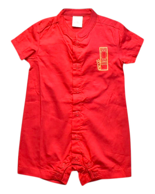 A Red Short Sleeve Rompers from Elly in size 3-6M for boy. (Front View)