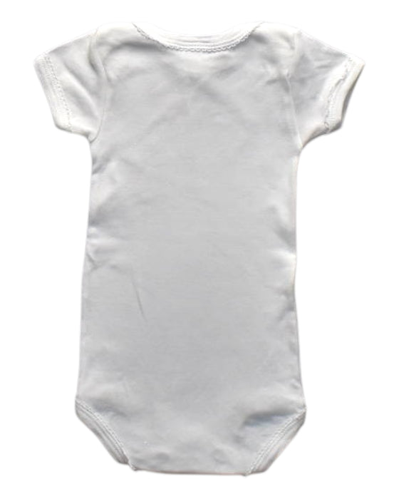 A White Short Sleeve Bodysuits from Petit Bateau in size 3-6M for girl. (Back View)