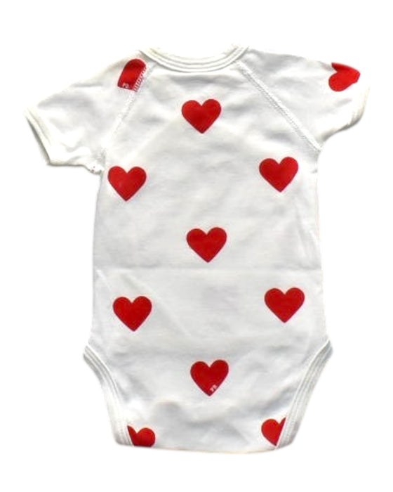 A White Short Sleeve Bodysuits from Petit Bateau in size 0-3M for girl. (Back View)