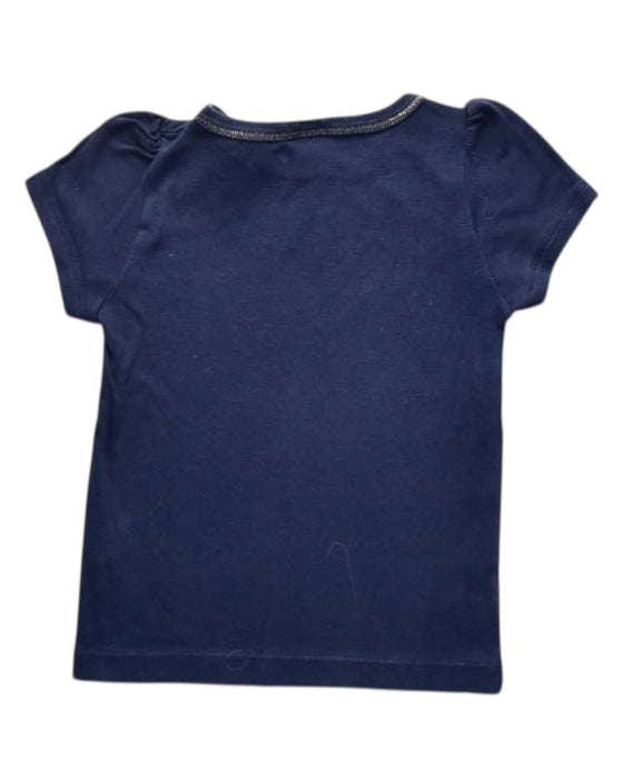 A Navy Short Sleeve T Shirts from Petit Bateau in size 4T for girl. (Back View)