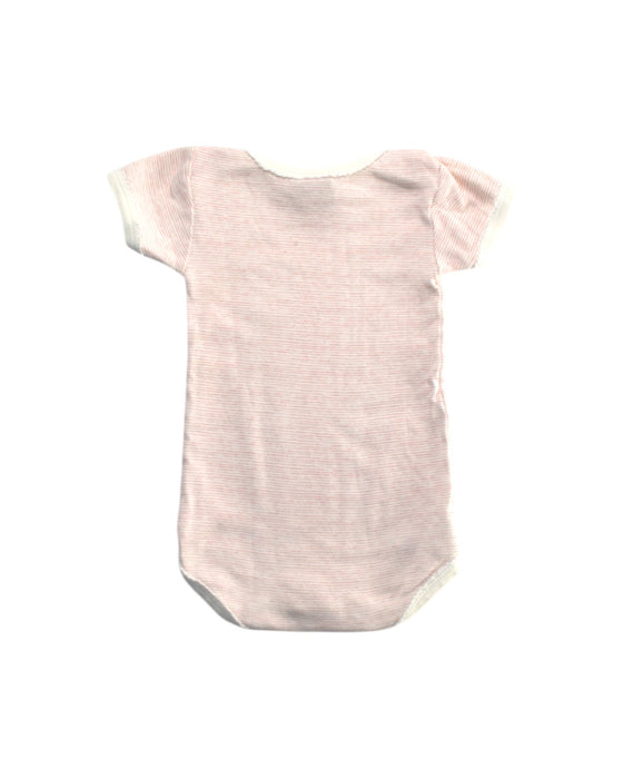 A Pink Short Sleeve Bodysuits from Petit Bateau in size 3-6M for girl. (Back View)