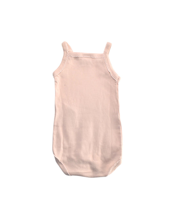 A Pink Sleeveless Bodysuits from Petit Bateau in size 0-3M for girl. (Back View)