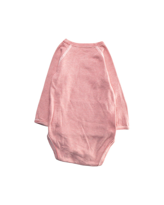 A Pink Long Sleeve Bodysuits from Petit Bateau in size 3-6M for girl. (Back View)