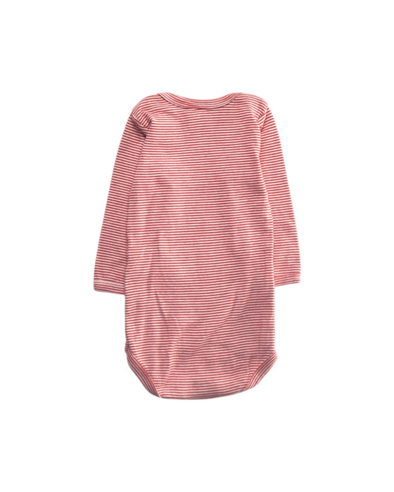 A Red Long Sleeve Bodysuits from Petit Bateau in size 3-6M for girl. (Back View)