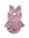 A Pink Swimsuits from Jojo Maman Bébé in size 18-24M for girl. (Back View)