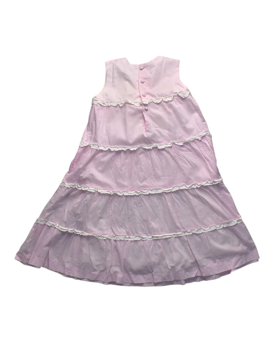 A Pink Sleeveless Dresses from Chateau de Sable in size 8Y for girl. (Back View)