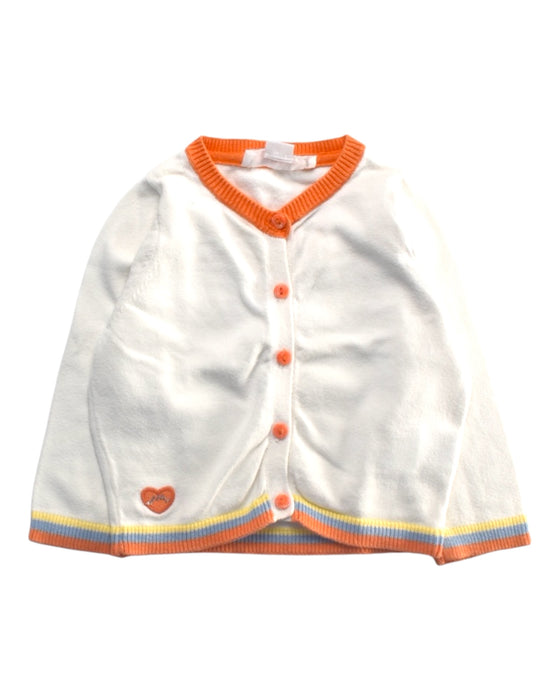 A White Cardigans from Chateau de Sable in size 12-18M for girl. (Front View)