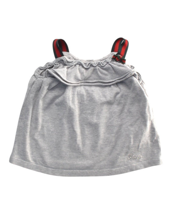 A Grey Sleeveless Tops from Gucci in size 6-12M for girl. (Front View)