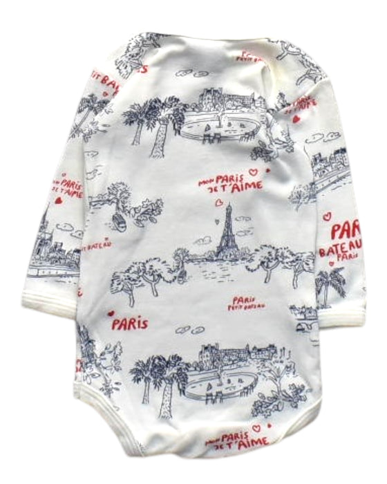 A White Long Sleeve Bodysuits from Petit Bateau in size 0-3M for girl. (Back View)