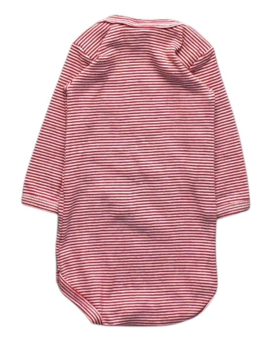 A Red Long Sleeve Bodysuits from Petit Bateau in size 0-3M for girl. (Back View)