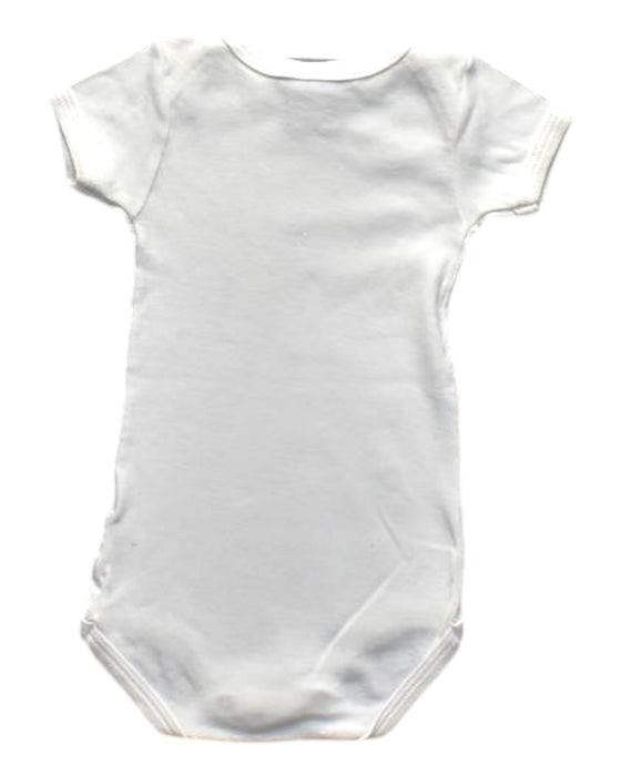 A White Short Sleeve Bodysuits from Petit Bateau in size 0-3M for girl. (Back View)